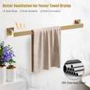 TQKAG Brushed Gold Bathroom Hardware Accessories Set 5 Pieces, Double Post Pivoting Toilet Paper Holder Set Stainless Steel Square Bathroom Towel Bar Holder Set Wall Mounted Brushed Dark Gold, 5-Pieces Set