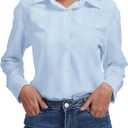 Womens Button Down Blouse Long Sleeve Tops for Women Ladies Collared Shirt Dressy Casual Work 2025 Trendy
, XL