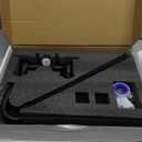 Aolemi Outdoor Shower Kit Fixtures Faucet System Double Handle Exposed Shower with Brass Mix Valve and Height-Adjustable Shower Pipe 6 Inch Center with Showerhead Matte Black