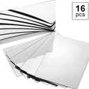 Marsui 16 Pieces Shatter Proof Plastic Mirror Craft 4 x 6 Inch Small Mirror Tiles Bulk with Soft Round Corners Double Sided Protective Film Reflector Sheets Art Craft Supply for Bathroom Home Decor