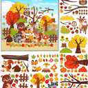 Cinrobiye Fall Animal Window Clings, Thanksgiving Woodland Animals Window Classrooms Door Stickers Autumn Gel Decals for Harvest Preschool Kindergarten Elementary Wall Glass Blackboard Decor, 9 Sheets