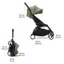 Stokke YOYO3 Stroller from 6 Months - Includes Black Frame/Taupe Seat Cushion + Canopy - Folds in & Out in a Flash - Light & Compact - Carry-On Compatible