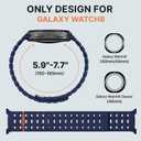 Bandletic Magnetic Silicone Watchband Compatible with Samsung Galaxy Watch 8 40mm 44mm / 8 Classic 46mm 2025, No Gap Soft Breathable Replacement Strap for Men Women, Navy Blue