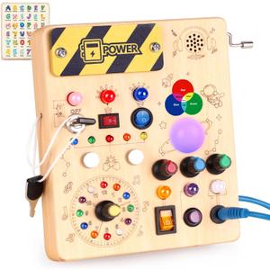 Konijiwa Busy Board, Montessori Toys for 1-3 Years Old Boys & Girls, Sensory Toys for Kids with Autism, Toddlers Learning Activity for Early Development (Busy Board v5)