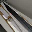 EaseLife 8FT/96in Bypass Double Sliding Pocket Door Hardware Kit, Aluminum, Black, Modern Style