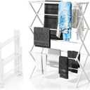 3-Tier Foldable Clothes Drying Rack Adjustable (15.75in-29in W), Laundry Drying Rack Collapsible Easy Assembly, Small Folding Portable Air Dryer for Laundry Indoor Outdoor 40"x29"x13"