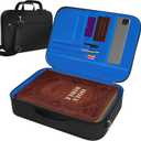 DEHITE Bible Case for Men  Bible Cover for Men and Women  Black Extra Large Size Bag  Fits Book 11.2 x 8.4 x 1.8 in  Pen Slots  Zippered Pocket  Shoulder Strap  Premium Fabric  Christian Gift