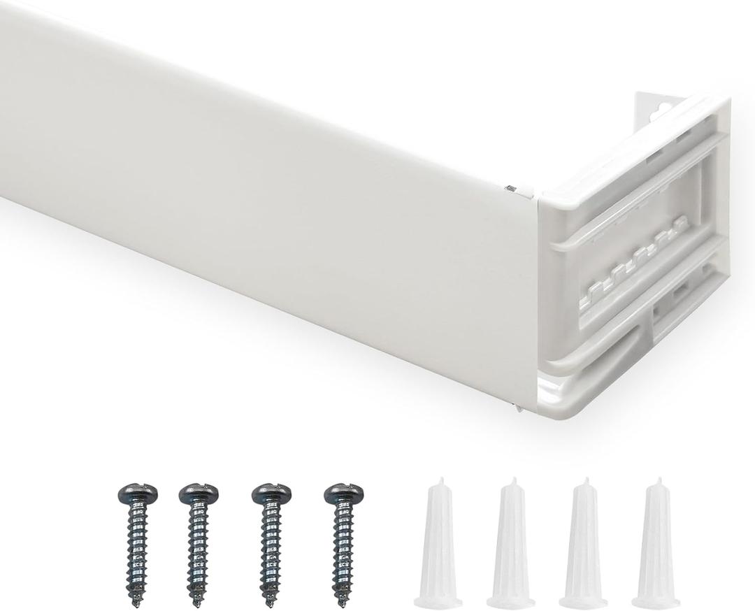 Amazing Drapery Hardware 2.5 Inch Wide Pocket Curtain Rod with Adjustable Clearance Brackets - 1 Pack, 48-86 Inches, Includes Rod, Brackets, and Installation Hardware