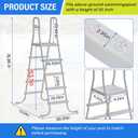 52" 4-Step Steel Frame Above Ground Swimming Pool Ladder, Heavy Duty Double Sided Removable Pool Steps with Non-Slip Plastic Steps and Platform for Entry and Exit the Pool
