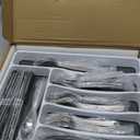 49-Piece Silverware Set with Organizer, Heavy Duty Stainless Steel Flatware Set for 8, Cutlery Utensil Sets with Steak Knives, Rust-proof, Mirror Polished, Dishwasher Safe, Heavy Duty