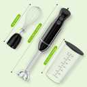 Bonsenkitchen Immersion Blender Handheld, 2 Mixing Speed Hand Blender Electric with Sharp Blades, 3-In-1 Hand Held Stick Blender with Egg Whisk, 24oz Beaker for Soups, Smoothies, Sauce