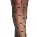 Women's Sheer Polka Dot Tights Polka Dot Stockings, Black Patterned Stockings, High Waist Pantyhose One Size