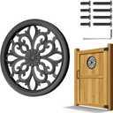 Fence Gates Decorative, Aluminum Alloy Decorative for Wooden Fence, Shed, Barn & Outdoor Patio Decor, Circle, 15.1"