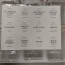 5 Pack Square Glass Pantry Storage Containers with 132 Kitchen Food Pantry Labels - Clear Glass Jars with Airtight Wood Bamboo Lids - Glass Canisters for Cookies, Nuts, Cereal