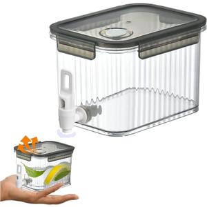 Small Drink Dispenser With Spigots, 84 Oz Plastic Fridge Beverage Dispensers Jug, 0.66 1/ 2 Gallon 2.5L Ice Tea Milk Lemonade Container, Half Gallon Water Pitcher for Refrigerator (grey)