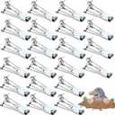 24 Pack Gopher Traps - Reusable Metal Gopher Trap, Easy Set Weather Proof Mole Vole Trap for Lawn Garden Farm Outdoor, Mole Traps, Silver
