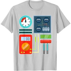 Funny Robot Costume for Halloween Party T-Shirt Silver Grey Small