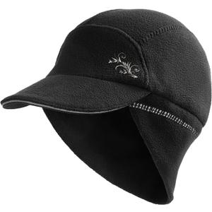 EZPACE Fleece Ponytail Hat for Women with 3M Thinsulate Ear Warmer Running Gear Winter Cold Weather (Black)