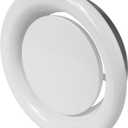 Repa Market 8" Inch White Steel Exhaust Diffuser with Flange - Soffit Vent Grille - Adjustable Valve for Optimal Airflow - Quiet Duct Air Extraction - Indoor Ventilation - Round Duct Cover
