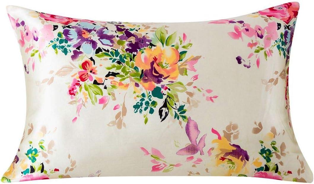 SLPBABY Silk Pillowcase for Hair and Skin with Hidden Zipper Print (Standard, Pattern5) (Standard(20''x26''))
