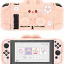 GeekShare Cute Plush Protective Case Cover Compatible with Standard Switch - Shock-Absorption and Anti-Scratch Skin Case for Switch - Plush Rabbit (for Switch 2017)
