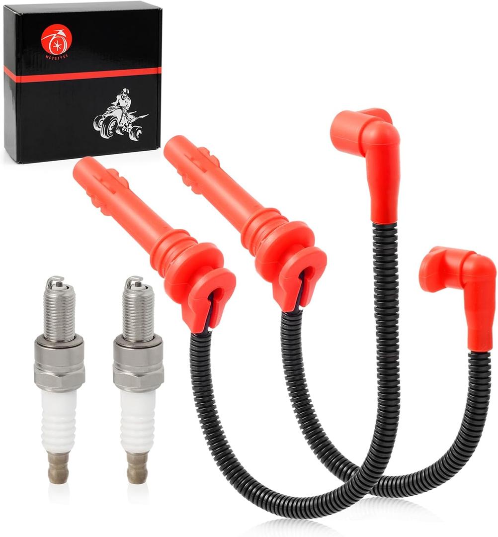 Moto1988 Spark plug & Wire Cap Compatible with Polaris RZR XP 4 S 900 1000 RS1 Turbo 2014-2023 4014296 4014295 4017695 4017694