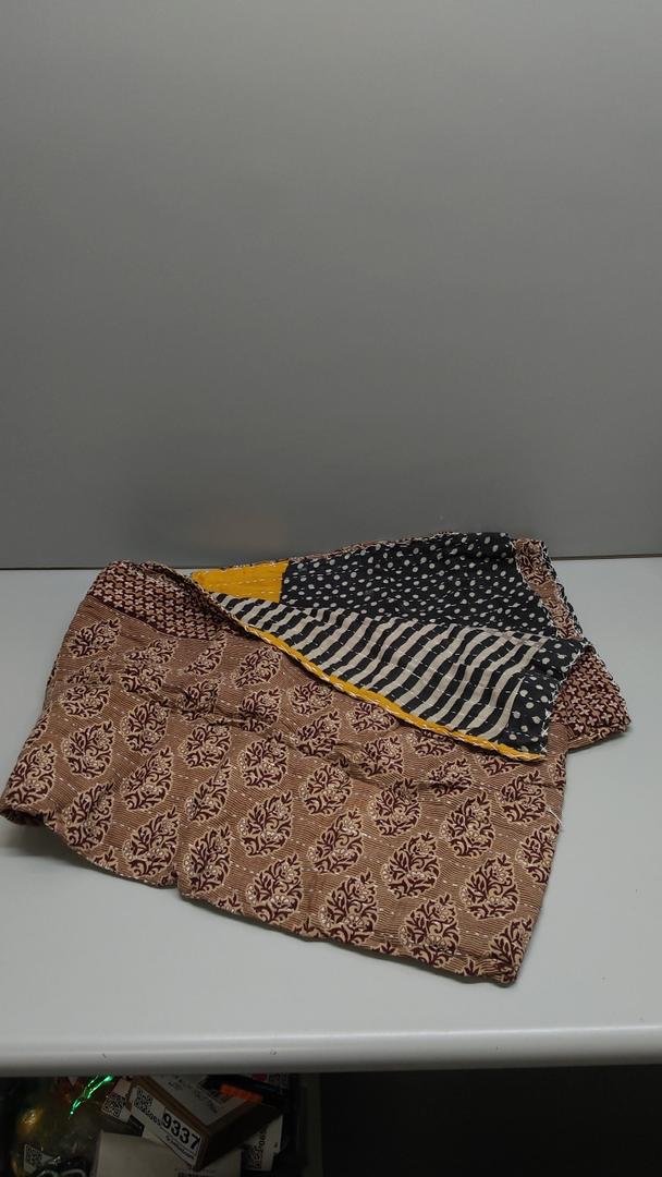  Light Brown Floral Printed Tweed Wool Fabric for Arts & Crafts, DIY, Sewing, and Other Projects