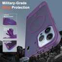 Magnetic Compatible with iPhone 12 Pro Max & iPhone 13 Pro Max Case, [Built-in Invisible Kickstand][Compatible with Mag-Safe]Slim Translucent Matte Phone Case for iPhone 12/13 Pro Max, Purple