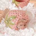 Ceramic Hamster Hideout, Strawberry Hamster House and Habitat, Syrian Hamster Hideout Decor Cool Bed for All Season Gerbil, Mice Guinea Pig (Pink)