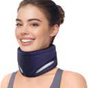 Ergonomic Neck Brace for Neck Pain and Support, Throat-friendly V-shape Cervical Collar with Dual Memory Foam for Comfort and Cervical Spine Pressure Relief, Vertebrae Stability (14.0" - 16.1") (Medium)