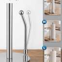 SMARTAKE Paper Towel Holder, Paper Towel Dispenser Standing Weighted Base Non Slip, Spring Arm for Easy Tear, Stainless Steel Paper Towel Holder for Home Kitchen Countertop Tabletop, Silver