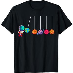 Astrophysicist Planet Cradle Astronomy T-Shirt Small, Black 