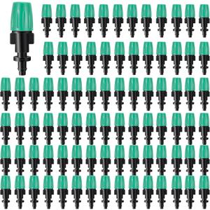 50 Pcs 1/4" Adjustable Atomizing Nozzles Drip Irrigation Spray Emitters, 1/4 Inch Drip Irrigation Nozzles Atomizing Irrigation Sprinkler Heads for Garden Agricultural Irrigation Patio Misting System