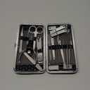 Nail Clippers Set Fingernail and Toenail Clipper Cutters for Men and Women, Professional Manicure Pedicure Grooming Kit, 18 Pieces Stainless Steel Nail Care Tools with PU Leather Travel Case (Black)