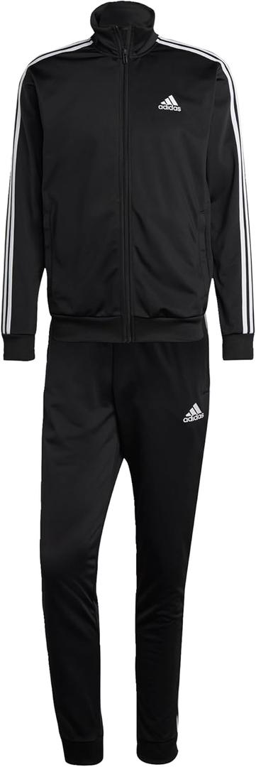adidas Men's Basic 3-Stripes Tricot Track Suit (Small)