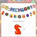 Family Game Night Party Decorations Game on Birthday Party Decor Supplies Includes Happy Birthday Banner Hanging Swirls Honeycomb Centerpiece for Kids Adult Video Chess Card Game Party Supplies Decor