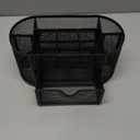 SUPEASY Mesh Desk Organizer, Desk Accessories & Workspace Organizers with Drawers, Pencil Holder for Desk with 9 Compartments for Office Supplies, School, Classroom, 8.6 x 4.3 x 4.1 Inch, Black