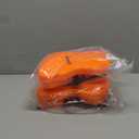 Fun Express 8 3/4" Bright Orange Giant Plastic Feet Stilts with Cording - 4 Pieces