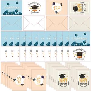 48 Pcs Graduation Envelopes 6.3 x 4.3 Inches 4 Assorted Holiday Envelopes for Greeting Cards Holiday Invitations Supplies(Graduation)