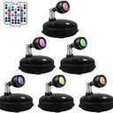 LEASTYLE Spotlight Indoor Battery Operated Led Spot Light Stick Up Lights with Remote, Mini Spotlight Dimmable Accent Lights for Lighting up Paintings Pictures(6 Pack)