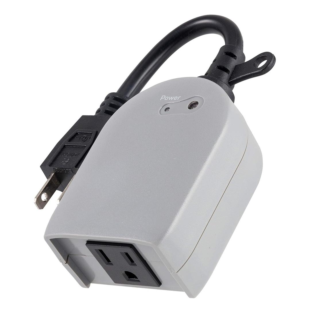 UltraPro Outdoor Outlet Timer, Dusk-to-Dawn Sensor, Single Outlet, Simple Automation, Weather-Resistant, Light Sensing, Seasonal Outdoor, Landscape, 1 Pack, Gray, 53634