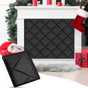 Magnetic Fireplace Cover for Energy Saving, Magnetic Fireplace Blanket for Iron Fireplace Frame Keep Drafts Out Stops Heat Loss Fireplace Screen fit for 39" W x 32" H