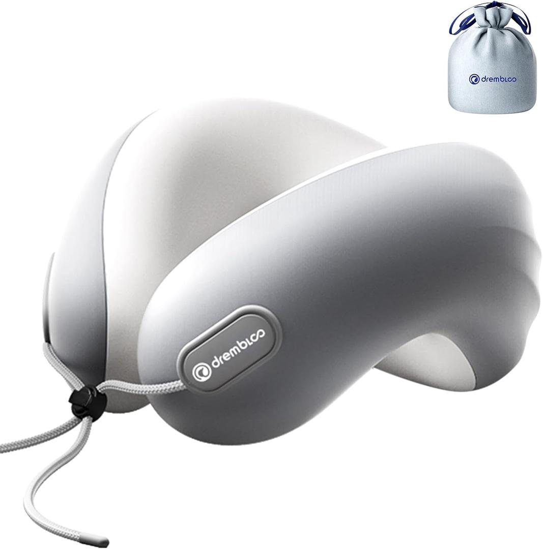 Neck Pillow Airplane, CertiPUR-US® BASF Memory Foam Cooling Travel Pillows for Sleeping, Adjustable Flight Sleep Pillow with Comfortable Breathable Cover, Portable Plane Accessories