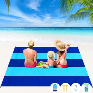 BYDOLL Beach Blanket Waterproof Sandproof Large 78''81''/10'9' Sand Free Oversized Sandless Picnic Mat Water Proof Packable Lightweight Blanket for Beach Camping Hiking Travel (5 Blue)