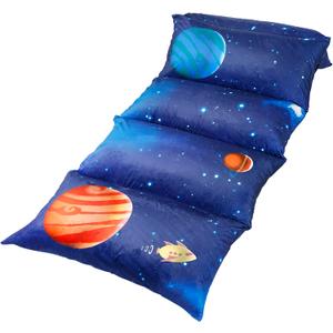 Butterfly Craze Floor Pillow Case - Reading & TV Recliner & Reading Pillow - Sleepover Lounger & Toddler Couch & Nap Mat - Galaxy Space Print & Floor Mat for Ground Sleeping - Galaxy Blue, King