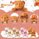 Skylety 16 Pcs Bear Stuffed Animal Mini 4 Inch Bear Bulk Keychain Gift for Wedding Baby Shower Birthday Party Favor(Simple Style)