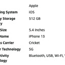 Apple iPhone 13 Mini (512GB, Midnight) Carrier Locked (Cricket)