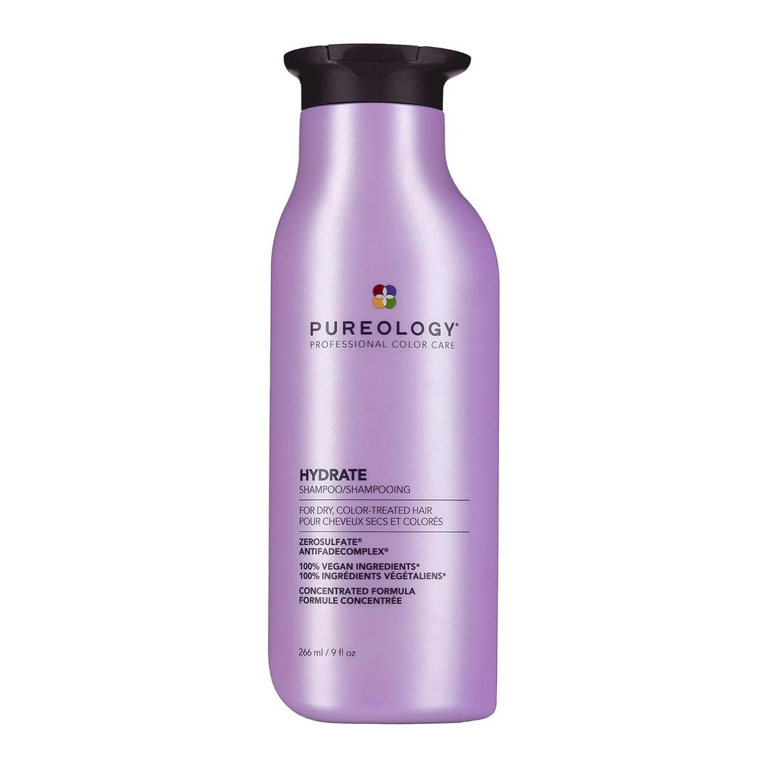 Pureology Hydrate Shampoo - For Dry or Color Treated Hair, Moisturizing Shampoo For Hydration & Softness, With Rose Extract & Green Tea, Vegan & Sulfate-Free, 9 Fl Oz