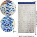 ave split Beaded Curtain Doorways Acrylic Hanging Heart Shape Door Beads String Curtains Tassel Room Divider Screen Decor for Doorway Window Living Room Wedding (043heart Blue, 39 inch x 78.7 inch)