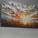 V-inspire Art,Modern Abstract Hand Painted Oil Painting - Sunset Glow - 24x48 Inch Acrylic Canvas for Living Room Bedroom Dining Room Office Home Decor